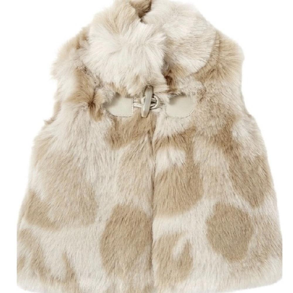 Koala Kids Girl Fur Vest Brown Beige